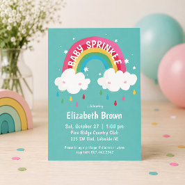 Söt regnbågsprydd baby shower inbjudningar