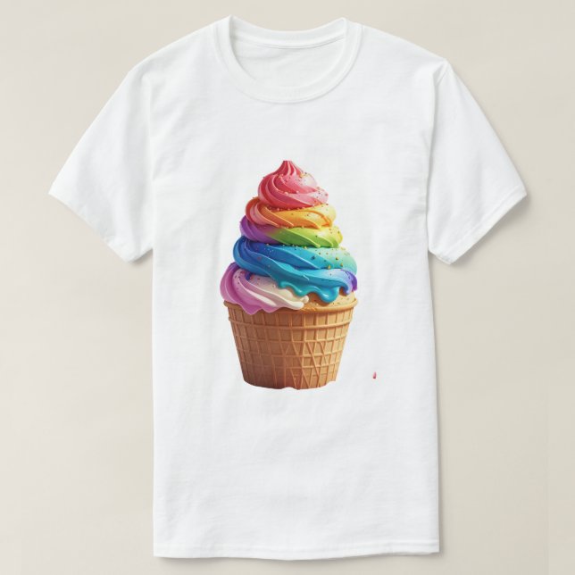 Söt regnbågsvirvel Glass Waffle Cup  T Shirt (Design framsida)