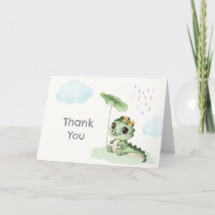 Söt Regndroppe Liten Drakes Babyshower Tack Kort