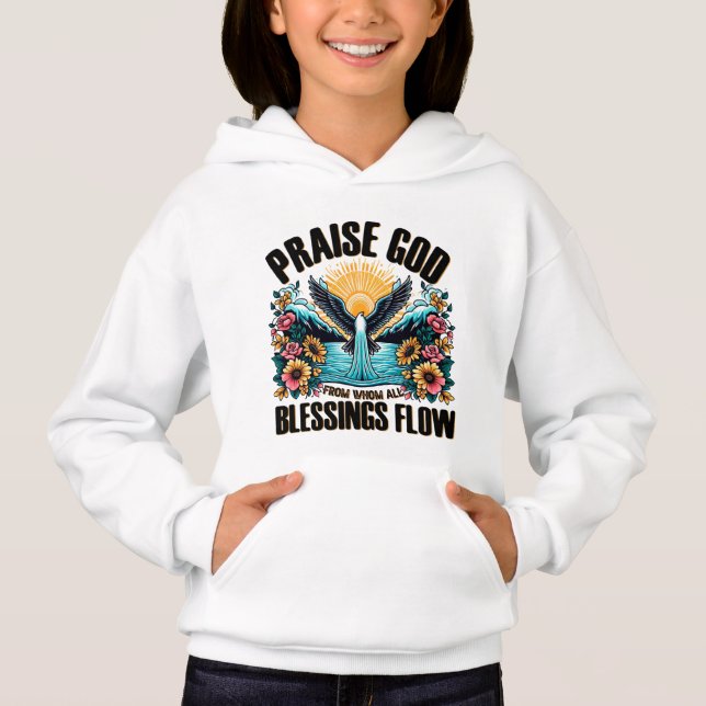 Söt religiös lovprisning Gud ordkonst  T Shirt (Framsida)