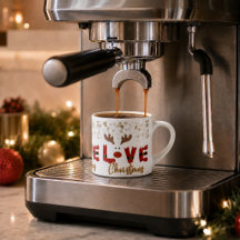 Söt Ren ÄLSKAR Jul Espresso Kopp