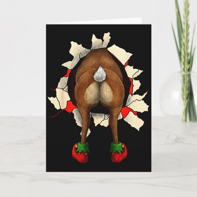 Söt Ren Butt Genombrudd Jul  Kort (Framsida)