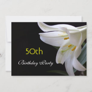Söt, ren, elegant, vit blomma födelsedag inbjudningar