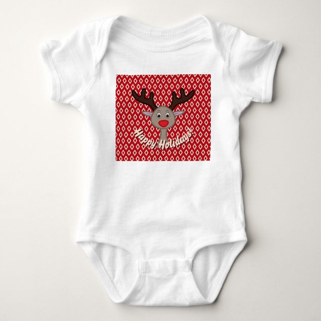 Söt ren Glad jul Julstämning T Shirt (Framsida)