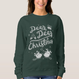 Söt Ren Hjort Jul Typografi Pun Tröja