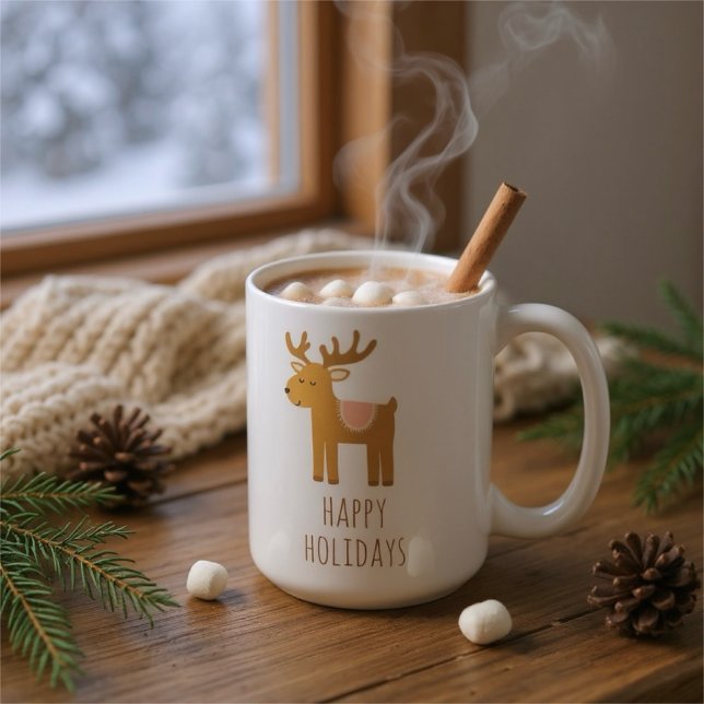 Söt Ren Jul Koppar Mugg Julpresent (Skapare uppladdad)