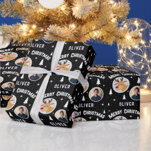 Söt Ren Kid`s Namn Foto Jul Presentpapper