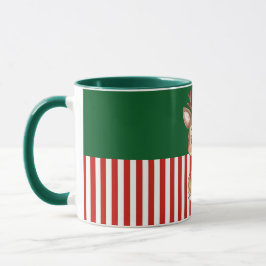 Söt ren med presentlåda mugg