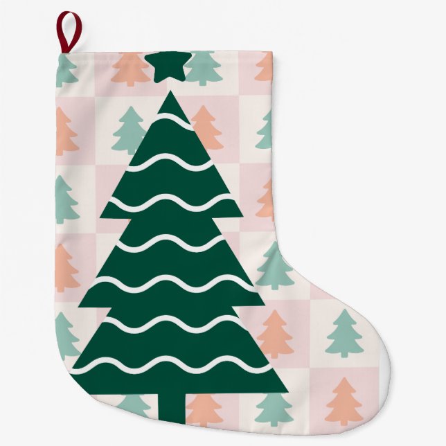 Söt ren och sockerdrag juldesign stor julstrumpa (Framsidan)