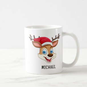 Söt Ren Personlig Namn Jul Kaffemugg