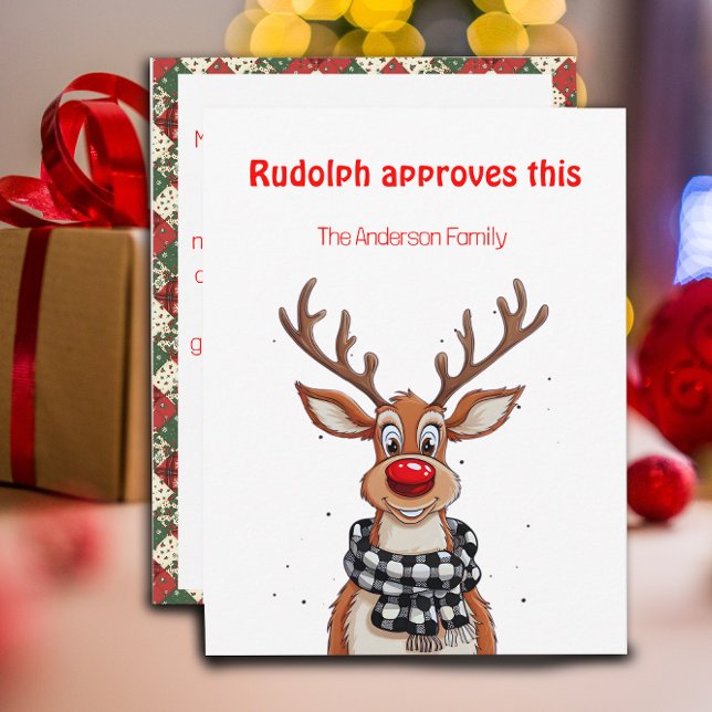Söt ren Rudolf julhälsningar Julkort (Skapare uppladdad)