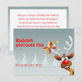 Söt ren Rudolf julhälsningar vykort