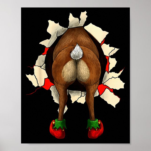 Söt Ren Stjärt Genombrott Jul  Poster (Framsidan)