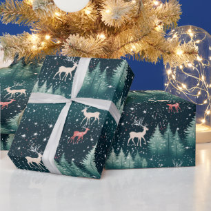 Söt Ren Traditionell Julpresentförpackning Presentpapper