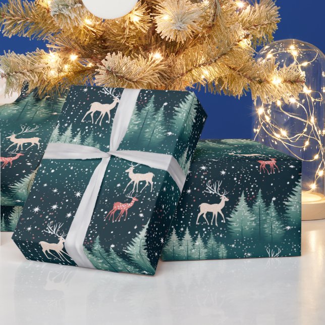 Söt Ren Traditionell Julpresentförpackning Presentpapper (Helgdagar)