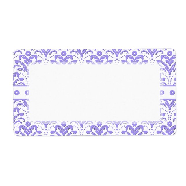 Söt Retro 1930s Art Deco Lila Damask Pattern Fraktsedel (Framsidan)