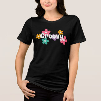 Söt Retro 70-tals Groovy Tusenskönor Flower Power T Shirt