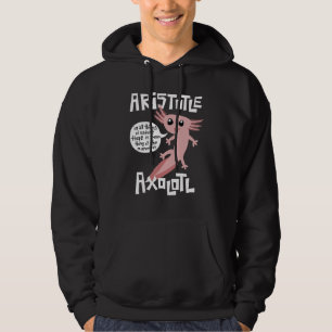 Söt Retro Axolotl Aristoteles Citat Grekisk Filoso Hoodie