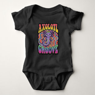 Söt Retro Axolotl Groove trippig 70 hippie regnbåg T Shirt