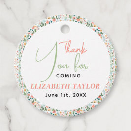 Söt Retro Blomma Bröllopsdusch  Gåvor Etiketter