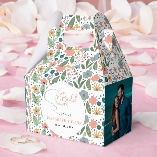 Söt retro blomma bröllopsdusch  presentaskar (Bröllop)