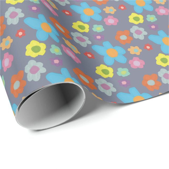 Söt Retro Blommig Stil Presentpapper (Rullad Hörn)