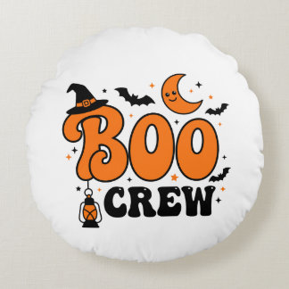 Söt Retro Boo Crew Halloween Kuslig Sällskap Desig Rund Kudde