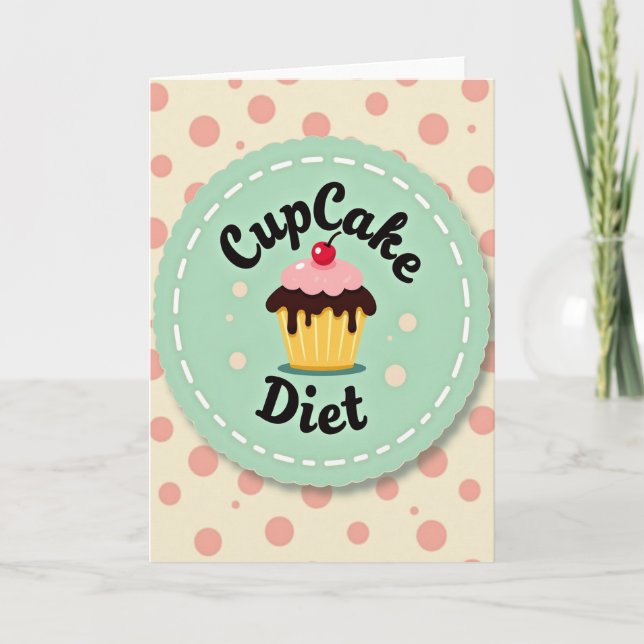 Söt Retro Cupcake-kort Kort (Framsida)