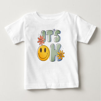 Söt Retro "Det är OK" Glad Smiley Baby T-Shirt