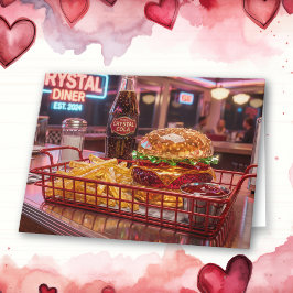 Söt Retro Diner God Alla Hjärtans Dag  Kort