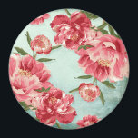 Söt Retro Flower Chintz Peonies Personlig Magnet<br><div class="desc">Hemmadekorobjekt som är moderna, söt återblommar stiliserade peonier i ljust färsk färg, särskilt perfekt för Vår eller Sommar bröllop. Den här samlingen är en contemporary som tar på sig en old school-chintz-blomma stil. Elegant utan att vara full. Söt vintage Ett par love birds i fågeln träd grenar ovanför texten i...</div>