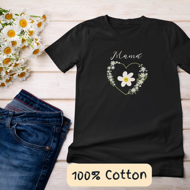 Söt Retro Flowers Heart Lycklig Ansikte Spanska Ma T Shirt (Skapare uppladdad)