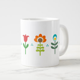 Söt Retro folkblommor Jumbo Mugg