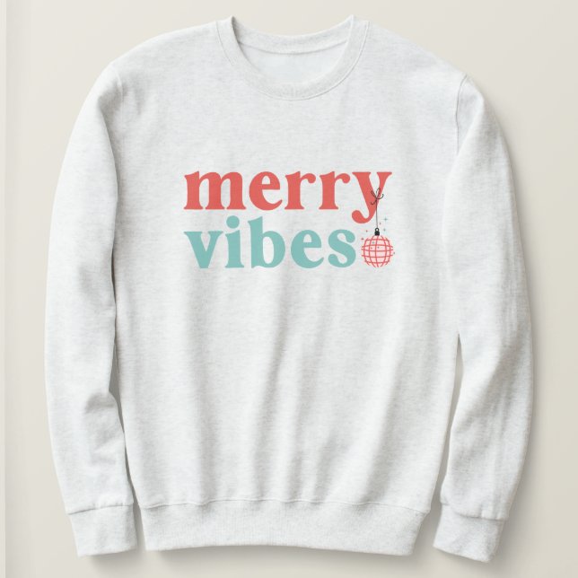 Söt Retro Glad Julstämning Tröja (Design framsida)
