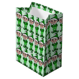 Söt Retro Grön Jul Tomte Presentpåse