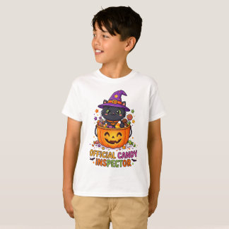 Söt Retro Halloween T-Shirt för Barn ,Godisinspekt