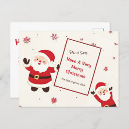 Söt Retro Jul Tomte Vykort