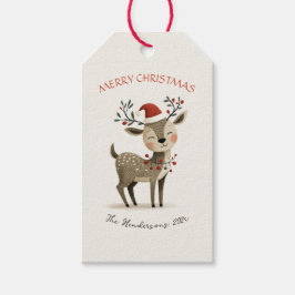 Söt Retro-julren Presentetikett
