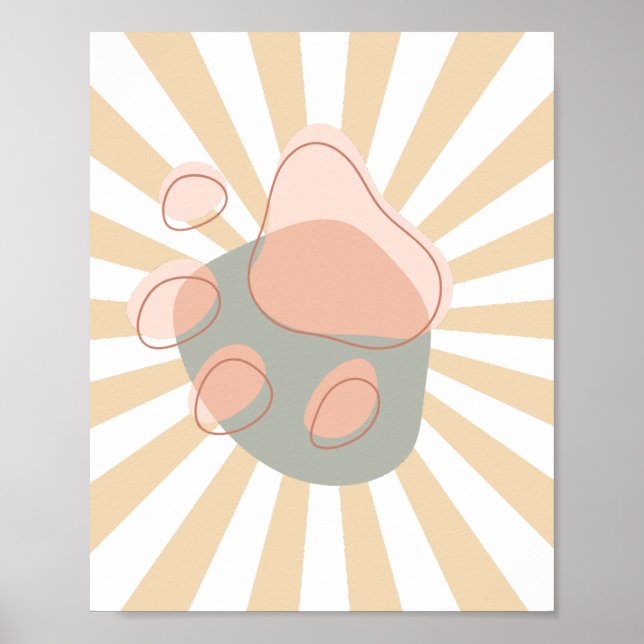 Söt Retro	Modernt väggkonstaffisch | tassavtryck Poster (Framsidan)