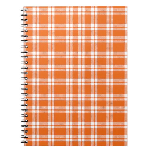 Söt Retro Orange Gingham Rutig Mönster Anteckningsbok (Framsidan)