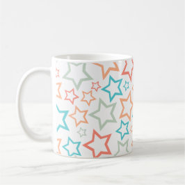 Söt Retro Pastell Stjärnor Sömlös Mönster Kaffemugg