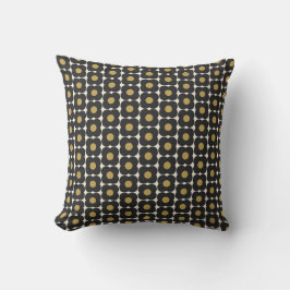 Söt Retro Pop Blomma Svart Guld Jul Högtid Kudde