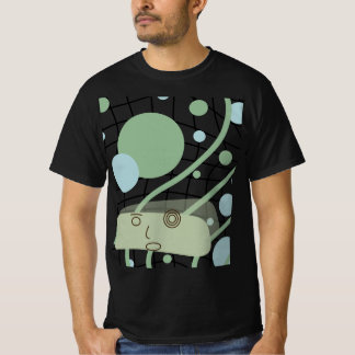Söt Retro Robot Konst Grafisk Svart T-Shirt