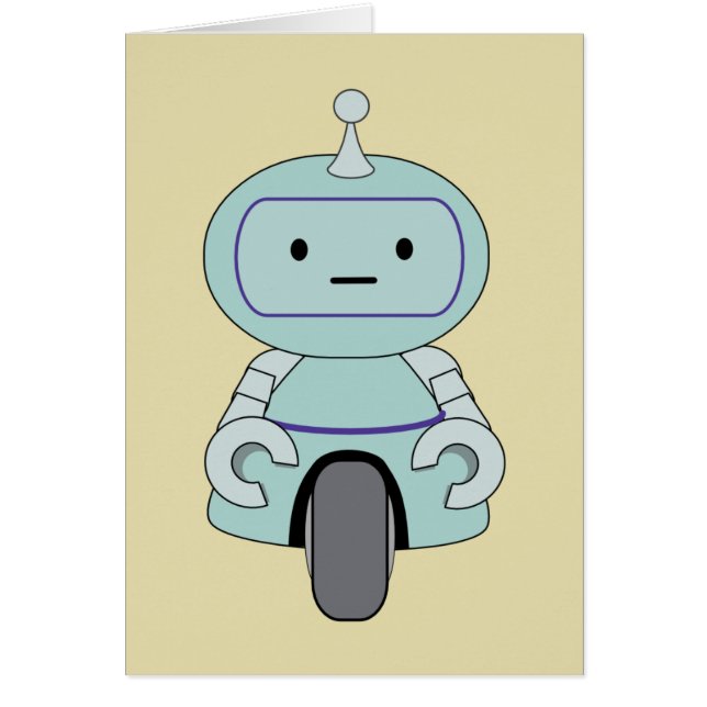 Söt Retro Robotillustration Hälsningskort (Framsidan)