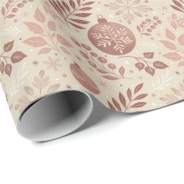 Söt Retro Rosa Jul Presentpapper