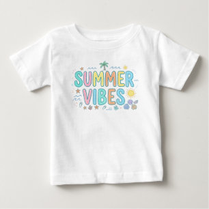Söt Retro Sommarstämning Groovy Beach Baby T-Shirt