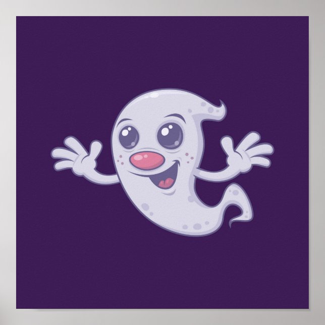 Söt Retro Spöke Poster (Framsidan)