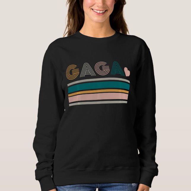 Söt Retro Stil Gaga Hippie Rainbow Grandma M T Shirt (Framsida)