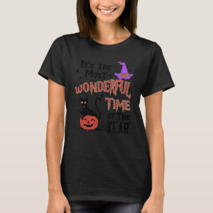 Söt Retro Svart Katt Höst Halloween Katt 1 T Shirt