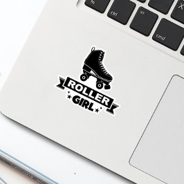 Söt Retro Svart Roller Tjej Skate Roligt Klistermä Klistermärken